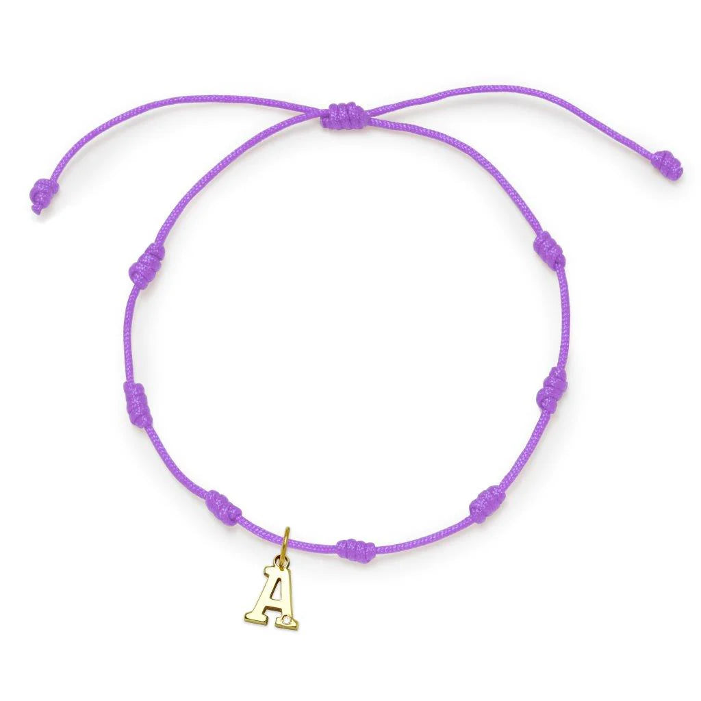 Pulsera 7 Nudos de Oro con Inicial Grabada