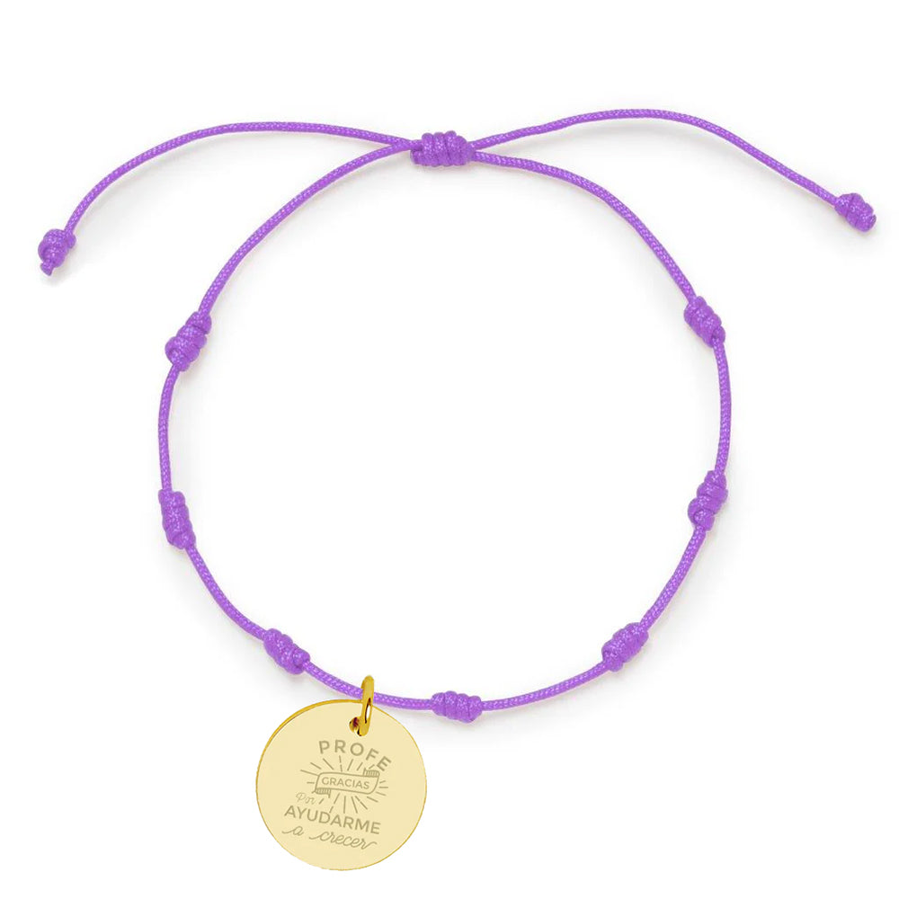 Pulsera 7 Nudos Lila de Oro Personalizada
