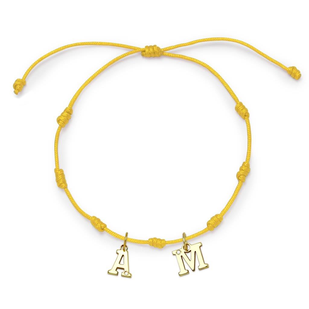 Pulsera 7 Nudos de Oro con Iniciales Grabadas