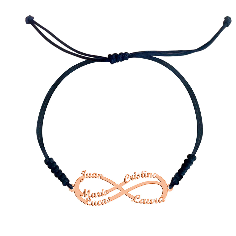 Pulsera Infinito de Oro con Nombres Grabados