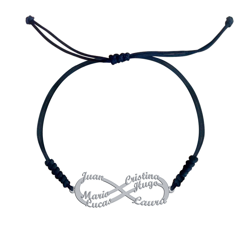 Pulsera Infinito de Oro con Nombres Grabados