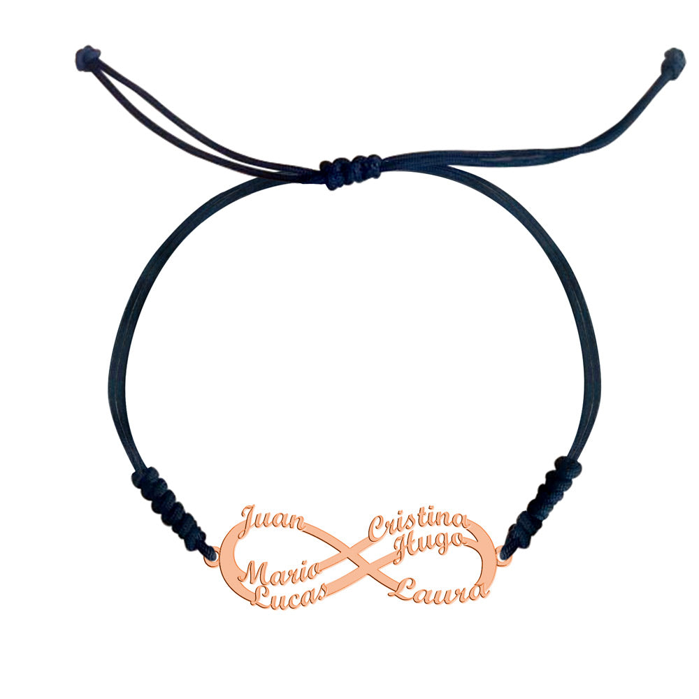 Pulsera Infinito de Oro con Nombres Grabados