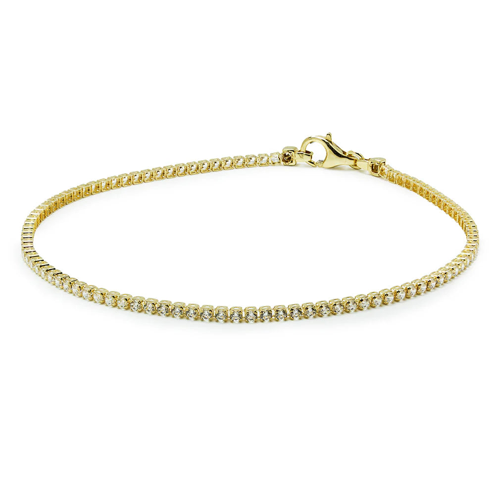 Pulsera Riviere de Oro 9K con Circonitas