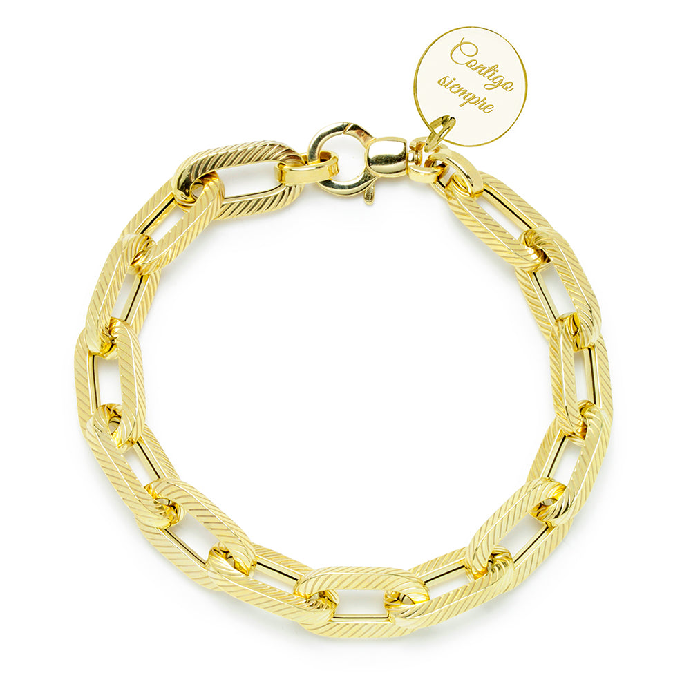 Pulsera Personalizable Eslabones Grabados
