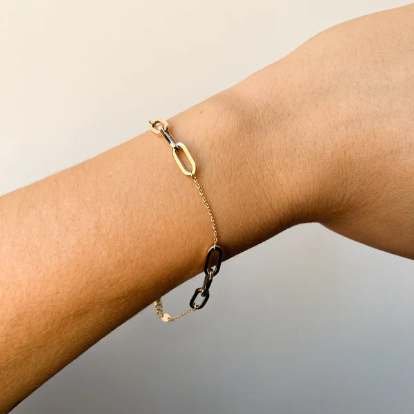 Pulsera Personalizable Eslabones Bicolor