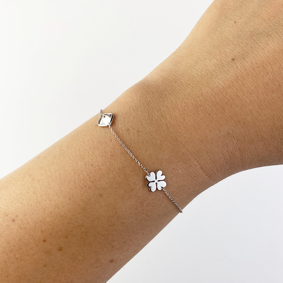 Pulsera Trébol con Circonita