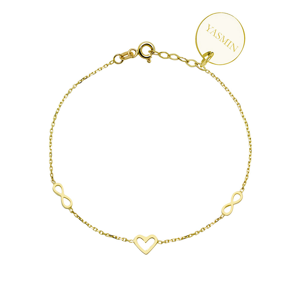 Pulsera Personalizable Corazones e Infinito