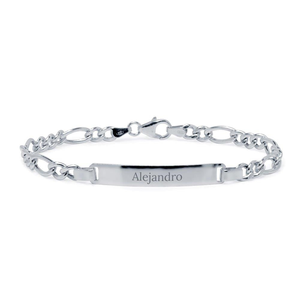Pulsera Fígaro de Plata 925 para Hombre Personalizada