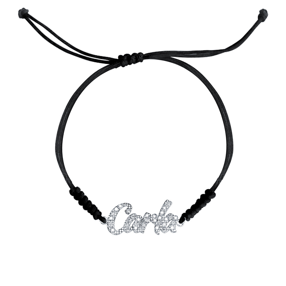 Pulsera con Nombre Macramé Diamantes