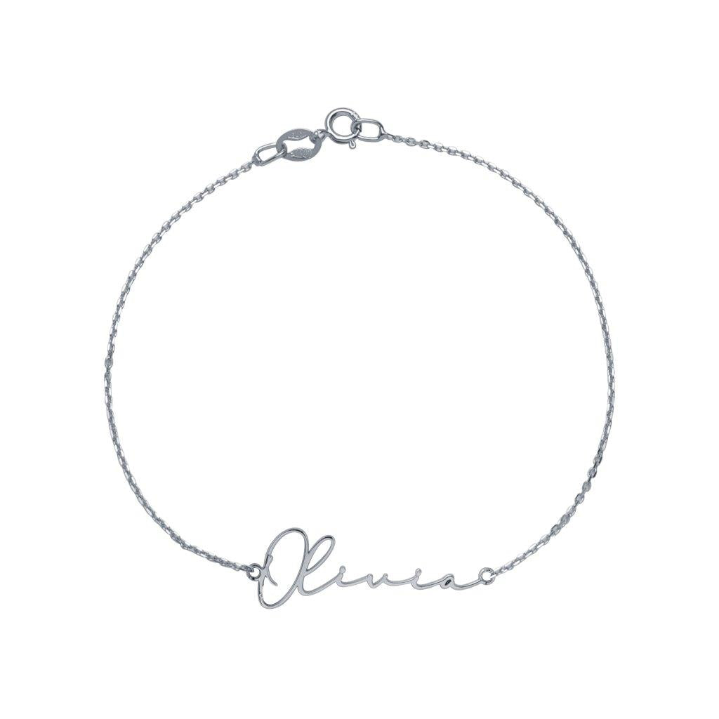 Pulsera Caligrafía de Oro con Nombre Grabado