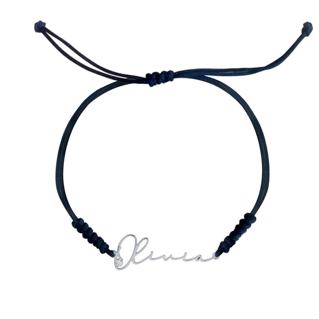 Pulsera Macramé de Plata 925 con Nombre Grabado