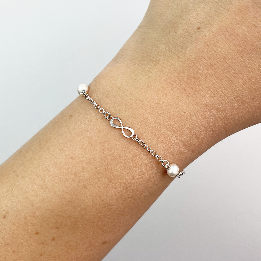 Pulsera Infinitos y Perlas
