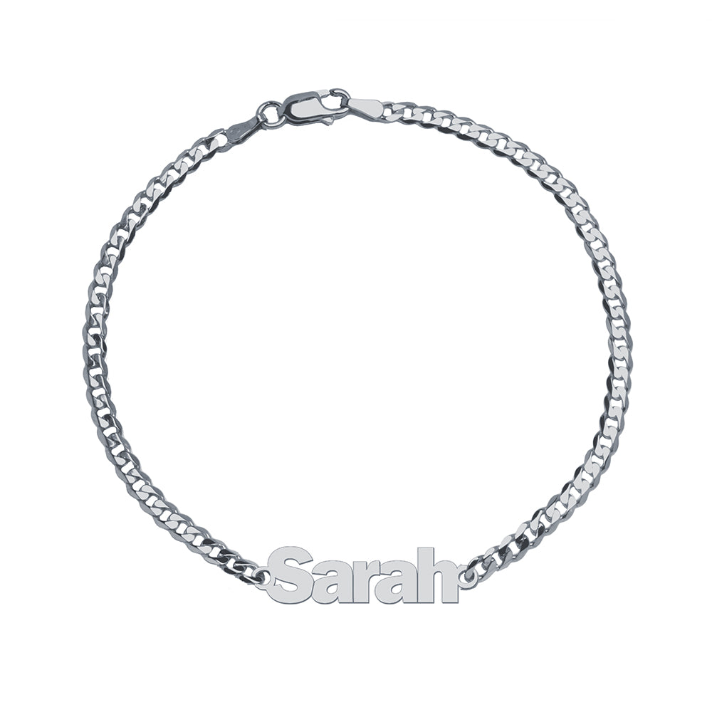 Pulsera con Nombre Sans Serif Barbada