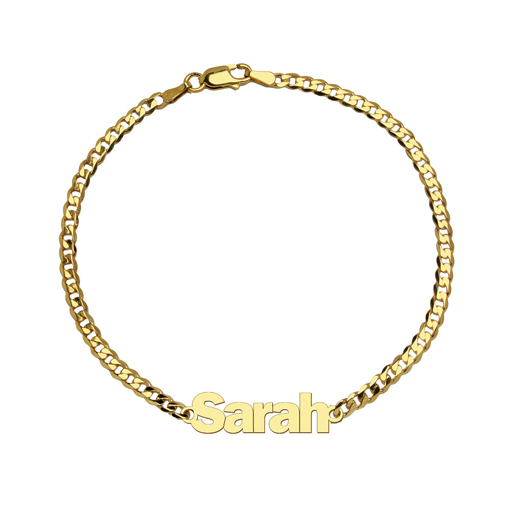 Pulsera con Nombre Sans Serif Barbada