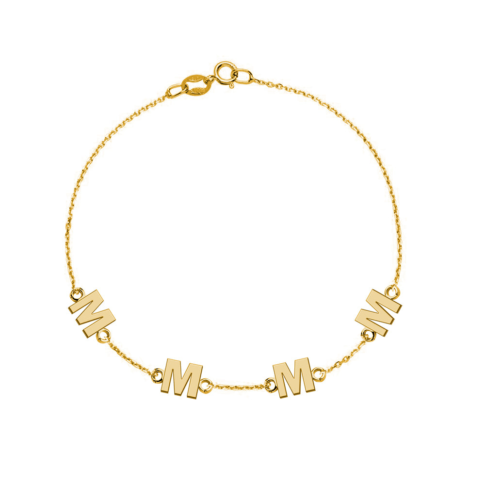 Pulsera con Inicial 4 Sans Serif