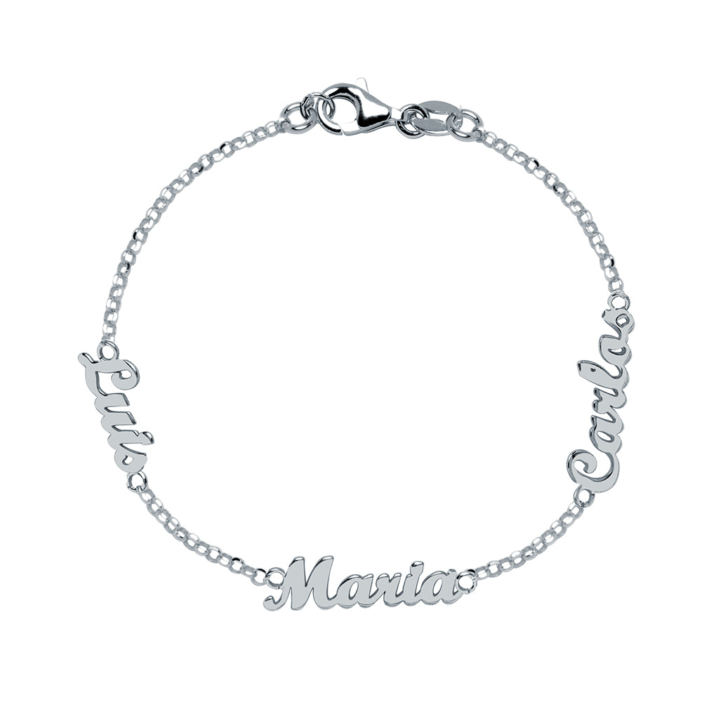 Pulsera de Plata 925 con Nombres Grabados