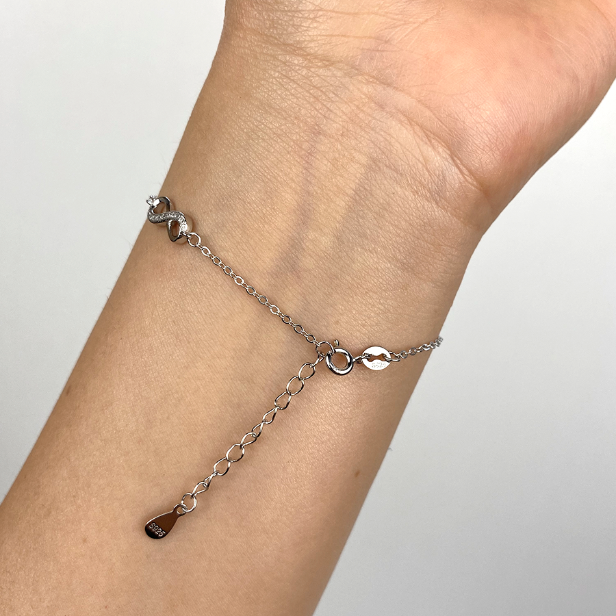 Pulsera 3 Infinitos de Plata 925 con Circonitas