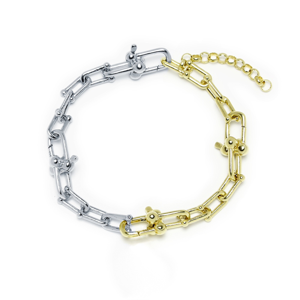 Pulsera Eslabones Patos de Plata 925 Personalizada