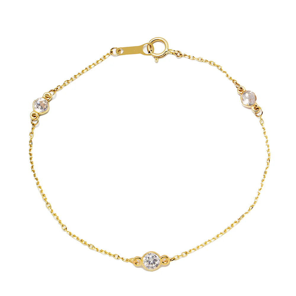Pulsera 3 Circonitas Oro