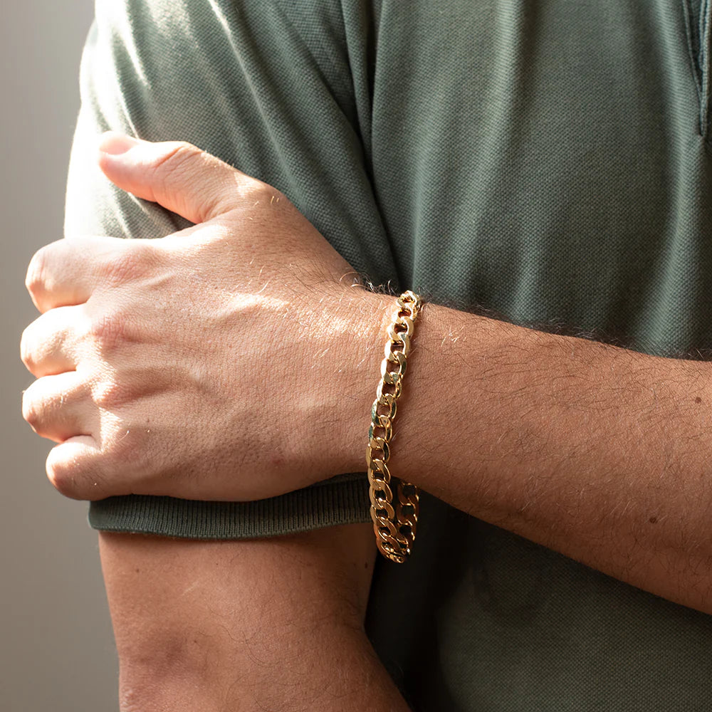Pulsera Barbada de Oro 9K para Hombre