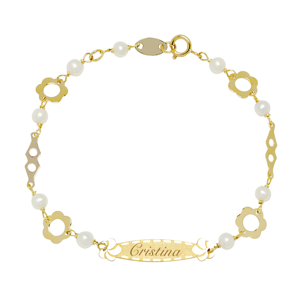 Pulsera Personalizable Oro Flor En Oferta