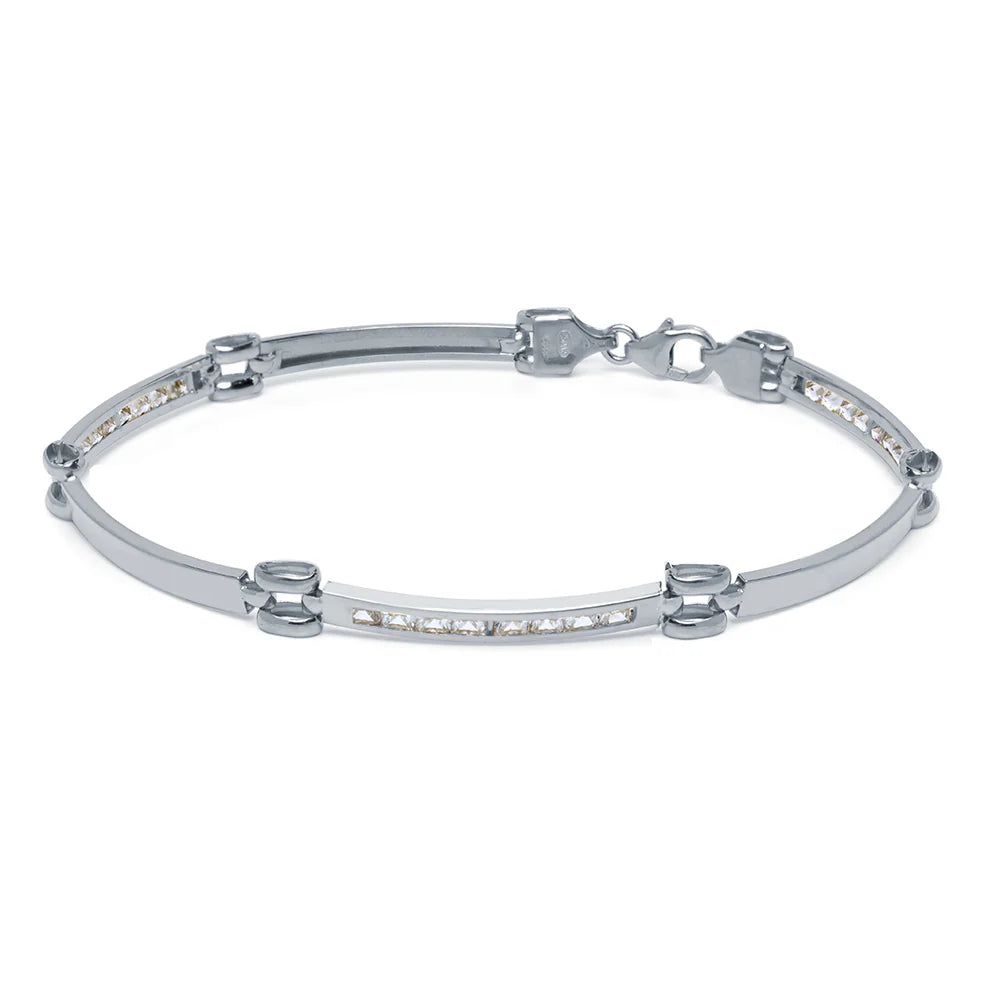 Pulsera Semirígida de Oro 18K con Circonitas