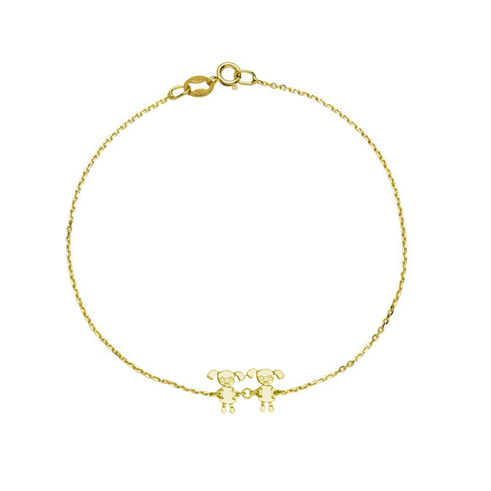 Pulsera Dos Niñas Oro