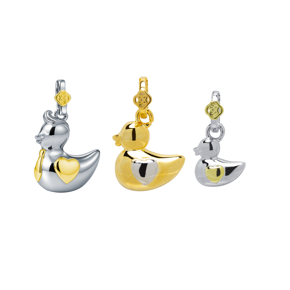 Colgante Familia Patos de Plata 925 con Nombres