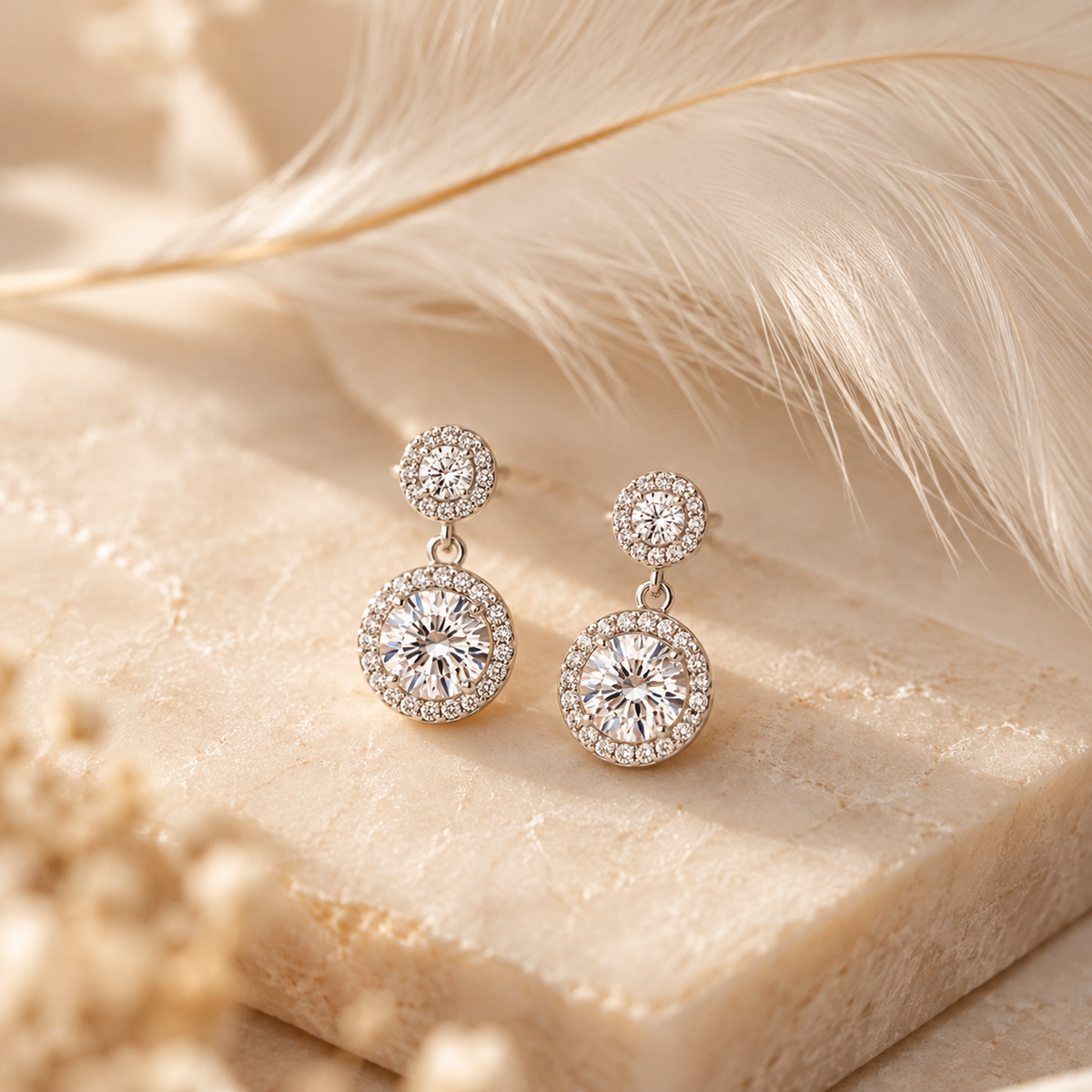 Pendientes de Plata 925 con Moissanita