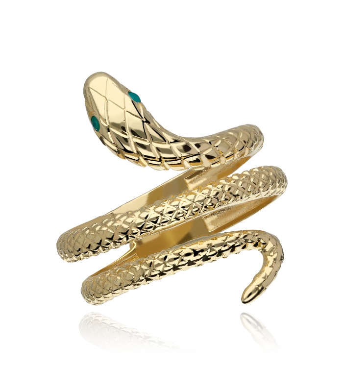 Anillo Serpiente de Oro y Oro Blanco ¡Todas las Tallas!
