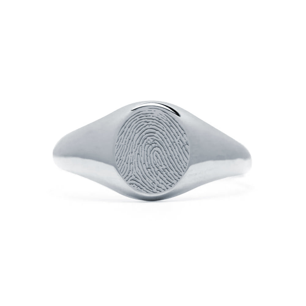 Anillo Sello de Oro con Huella de Bebé