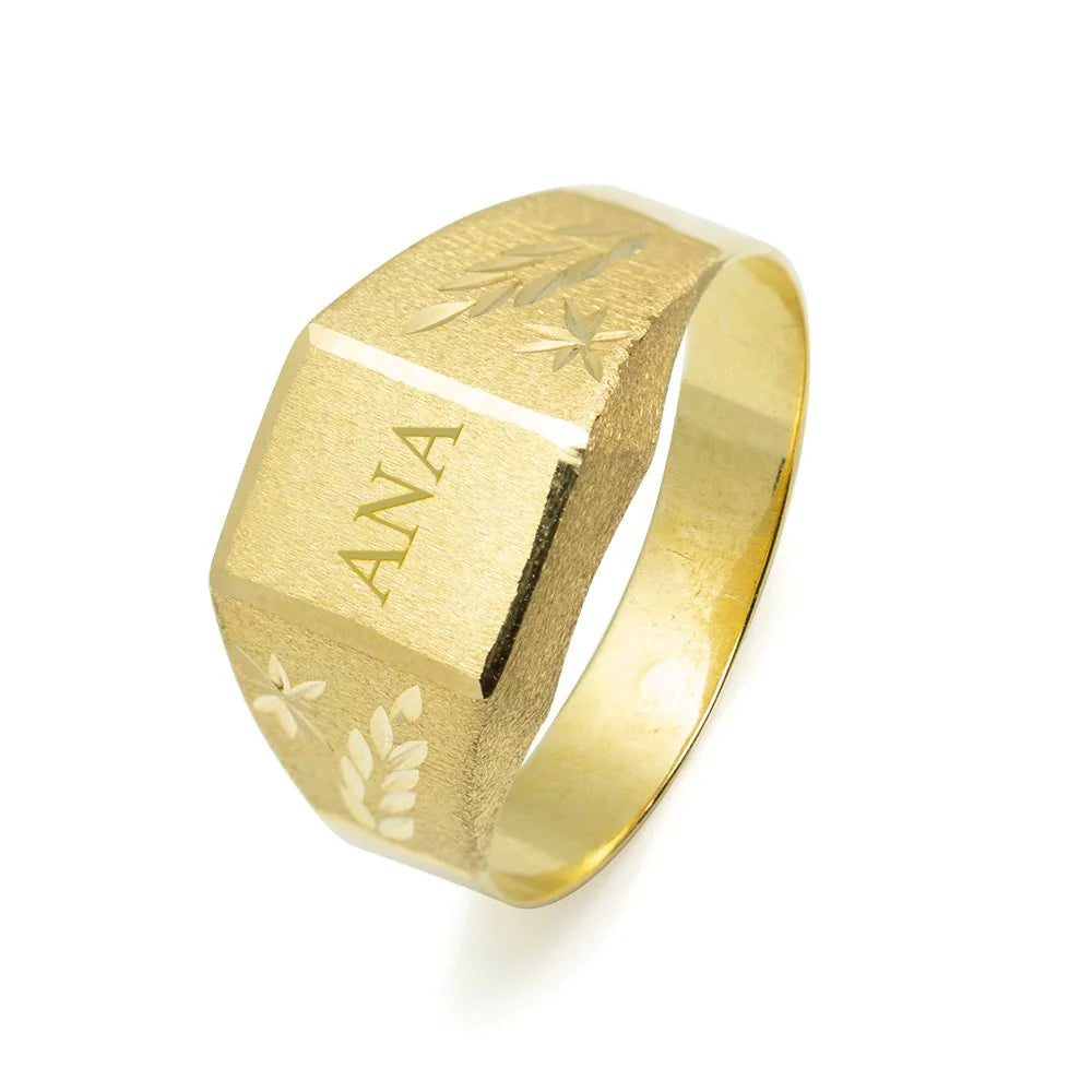 Anillo de Oro 9K Cadete con Nombre Grabado