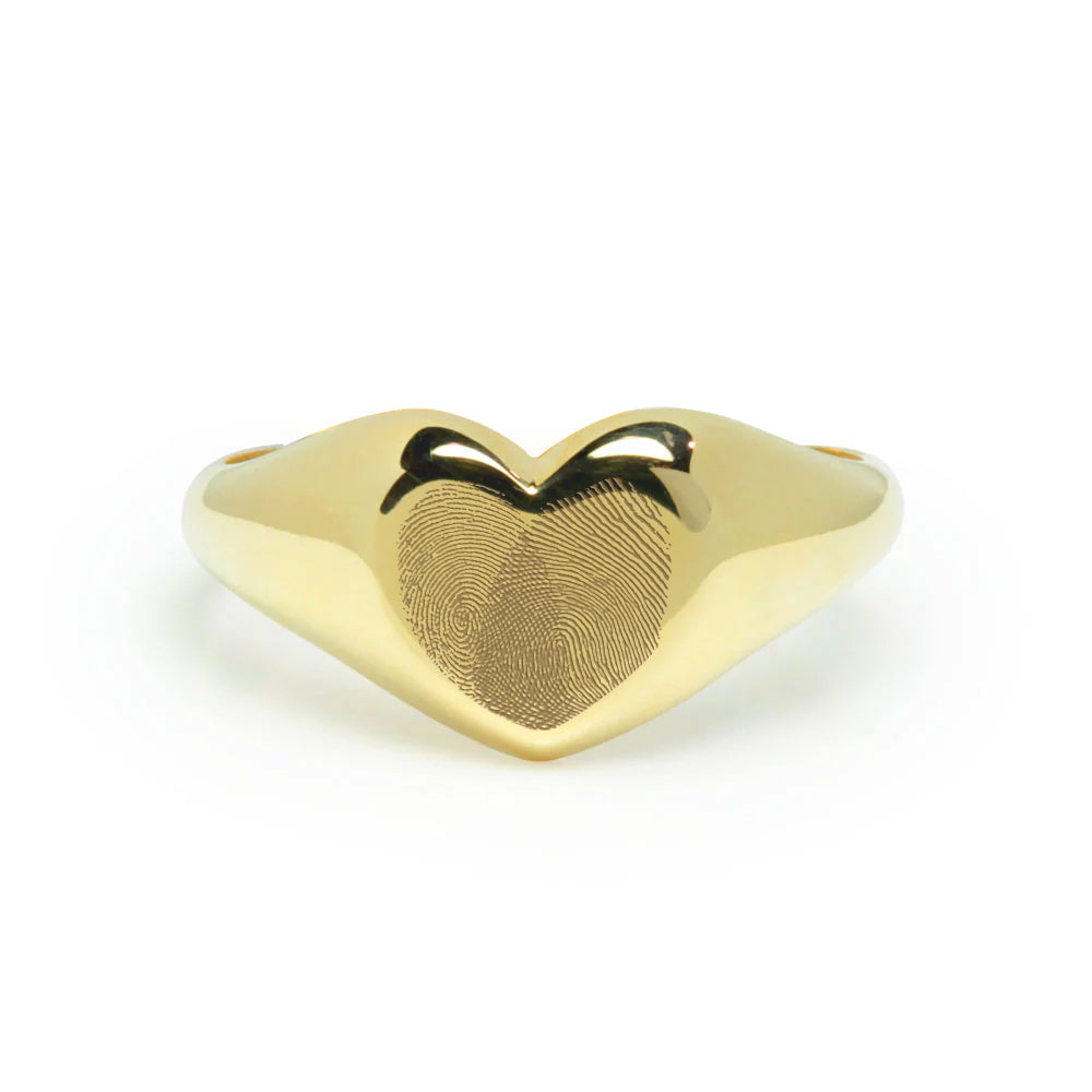 Anillo Huellas Corazón Oro