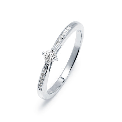 Anillo Americano Diamante de Laboratorio Discreto en Plata 925