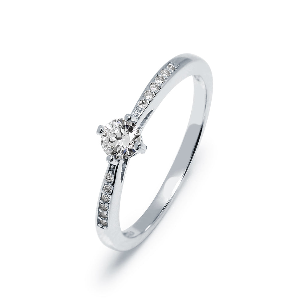 Anillo Americano Diamante de Laboratorio Brillante en Plata 925