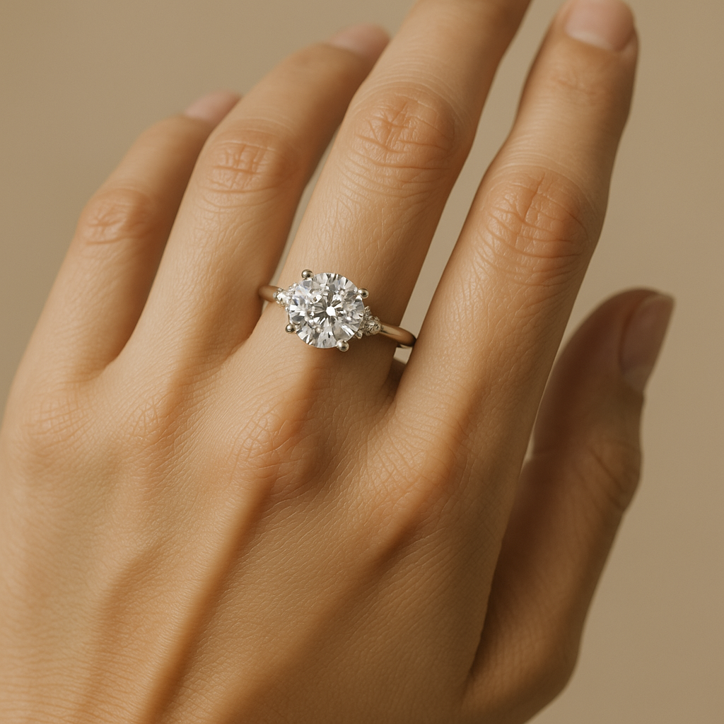 Solitaire with Cluster Shoulders