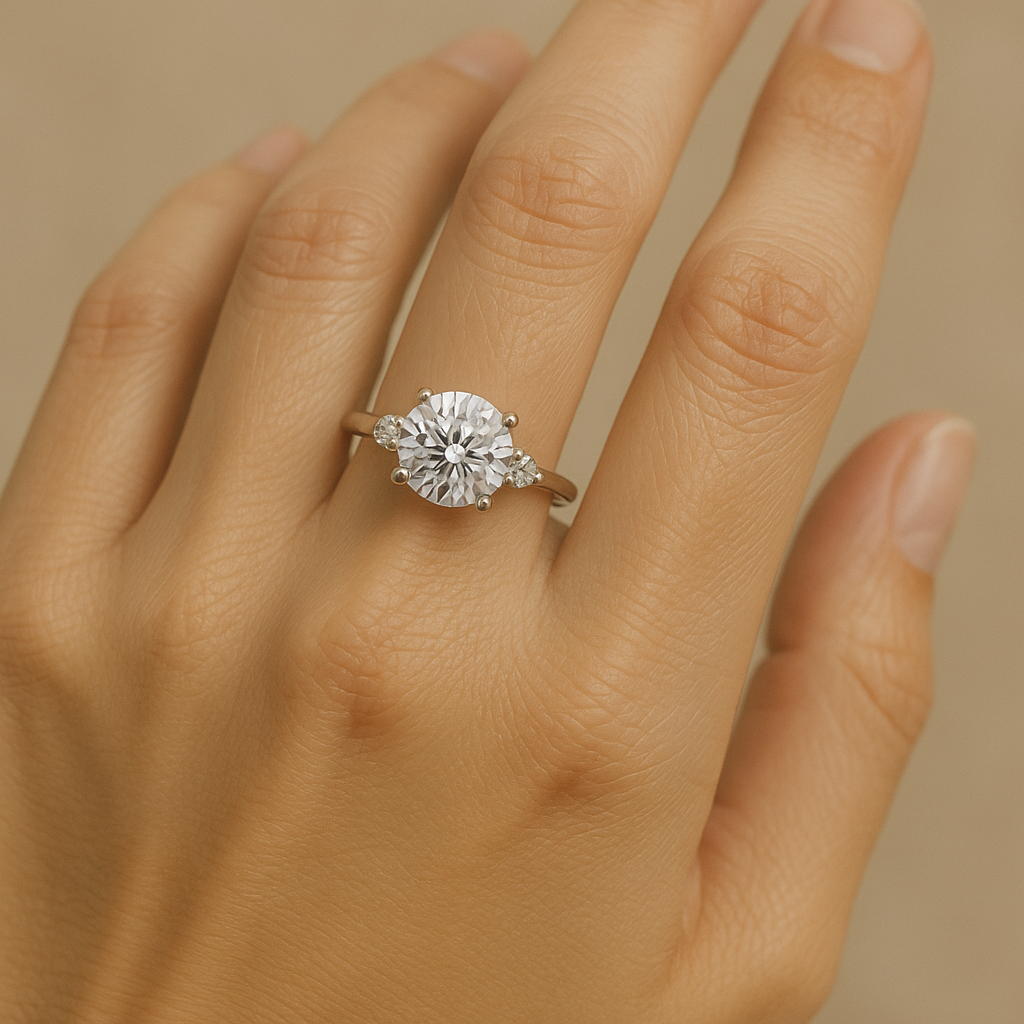 Solitaire with Cluster Shoulders 2