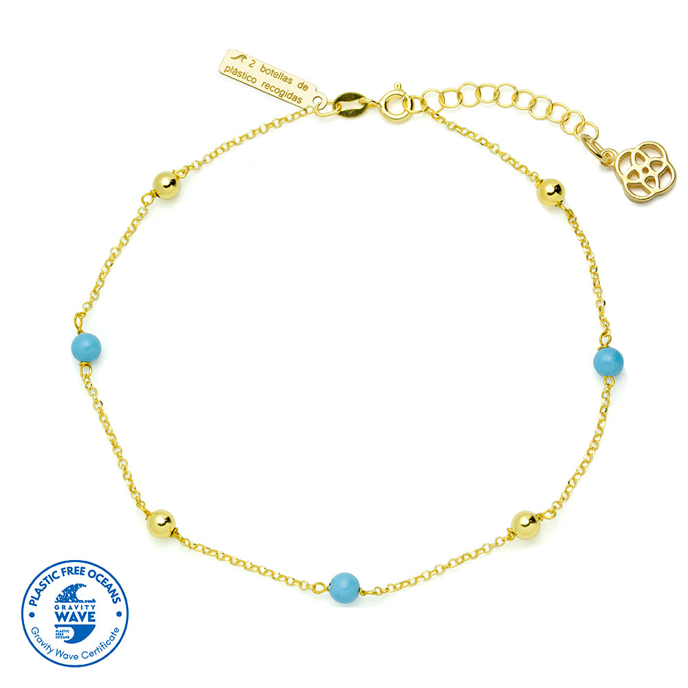 Tobillera Oceana Blue de Plata 925