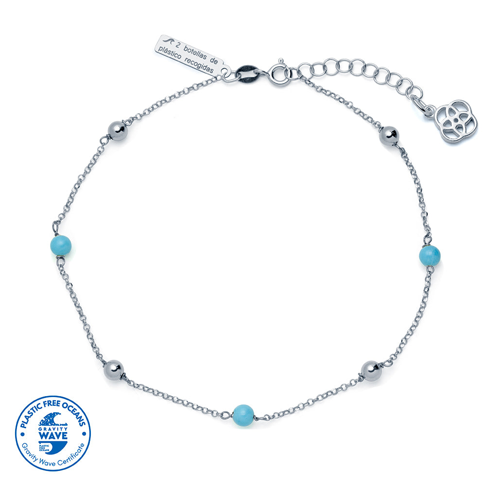Tobillera Oceana Blue de Plata 925