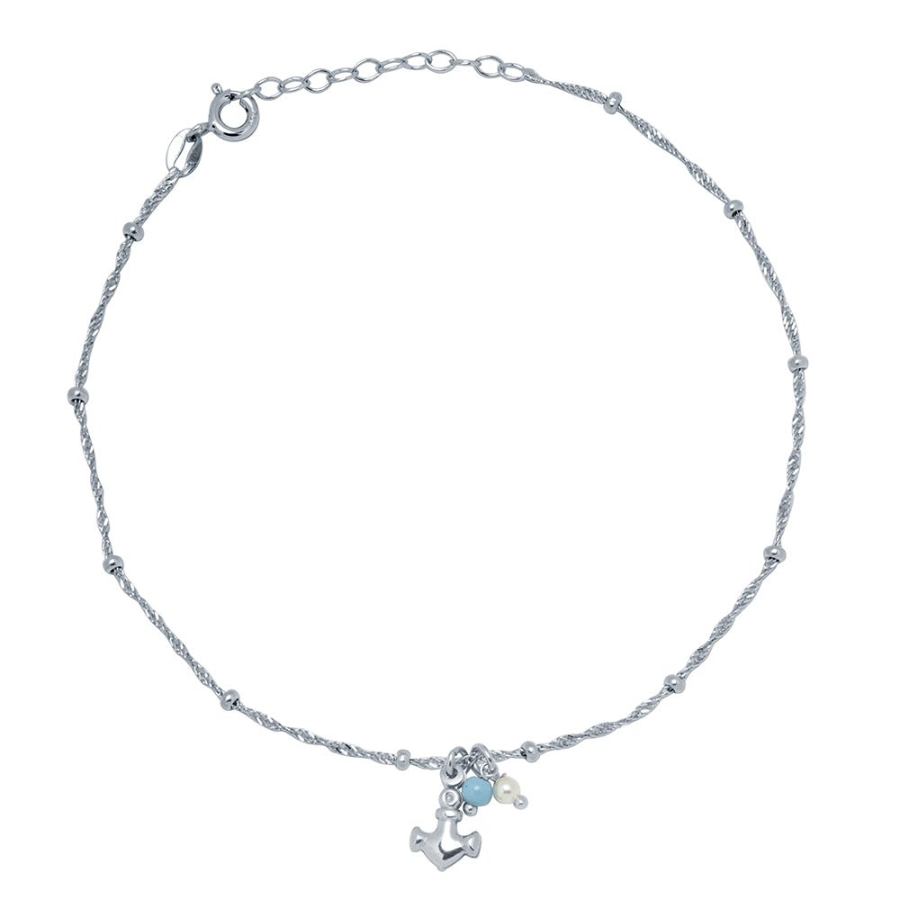 Tobillera Ancla Plata