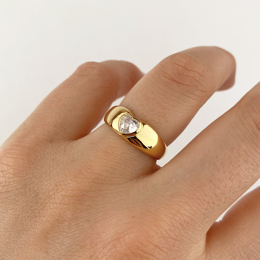 Anillo Corazón de Plata 925 con Circonita
