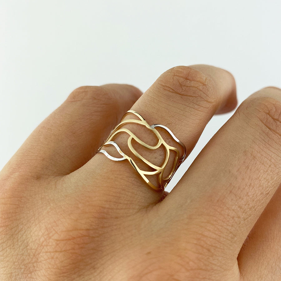 Anillo Abstracto Bicolor
