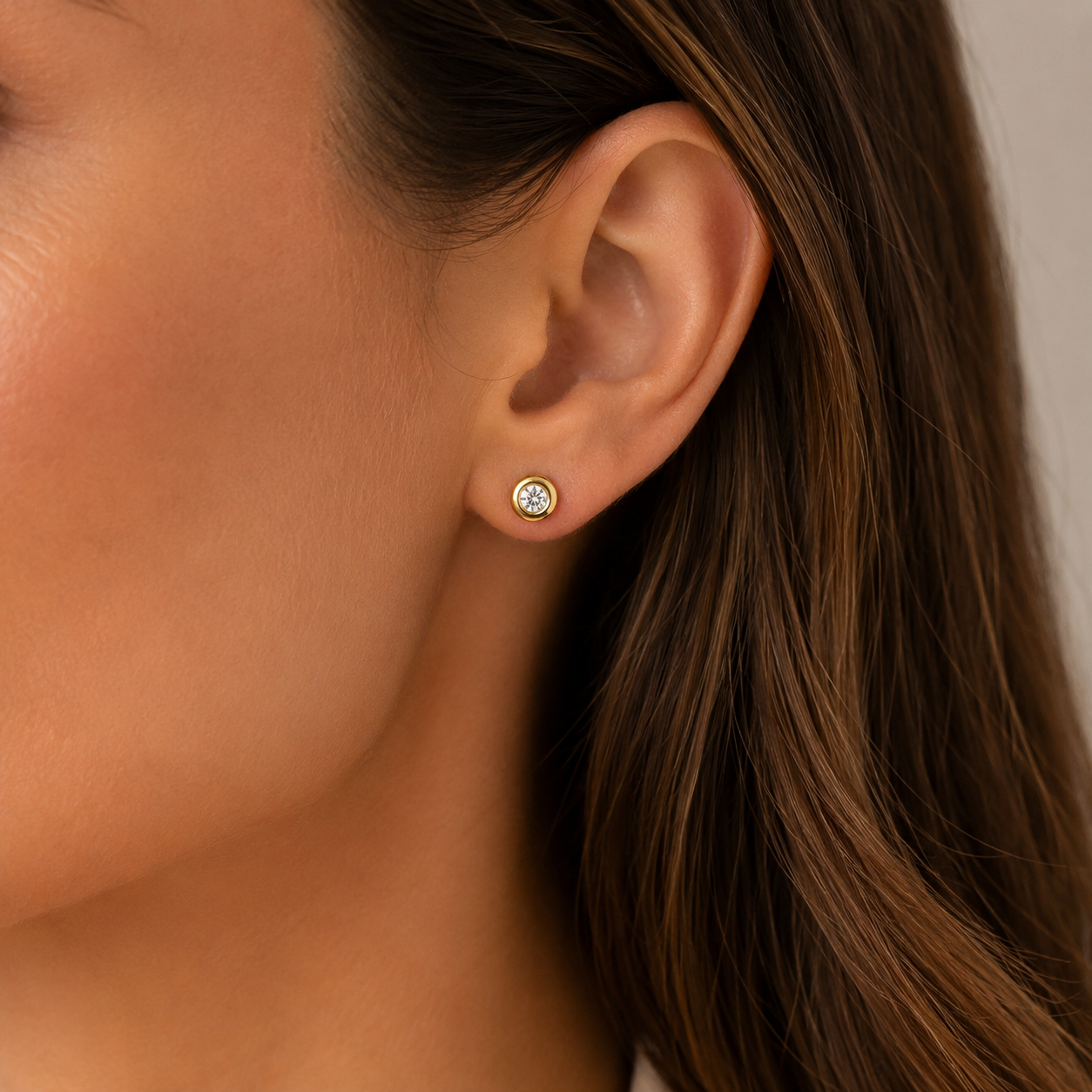 Pendientes Chatón Pequeño de Plata 925 con Circonitas