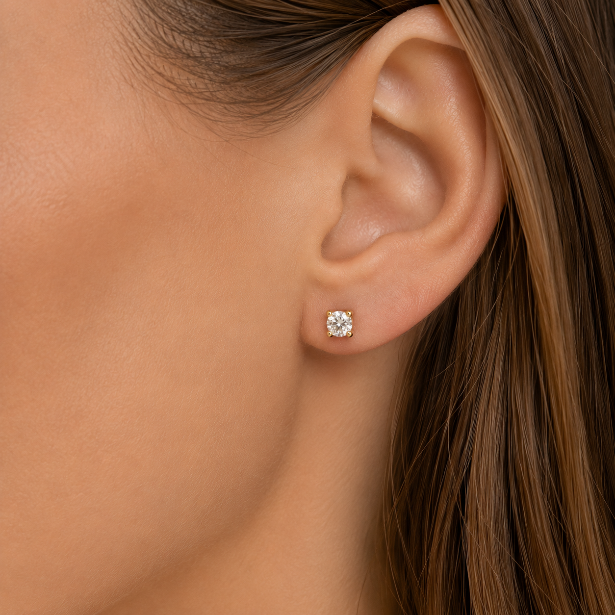 Pendientes Cuatro Grapas de Plata 925 con Circonitas