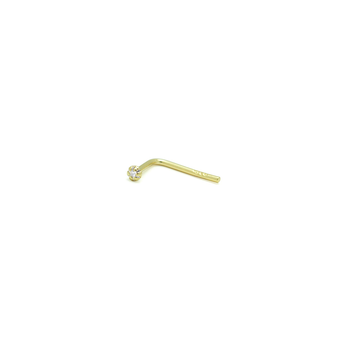 Piercing de Nariz de Oro 9K con Circonita en Garra