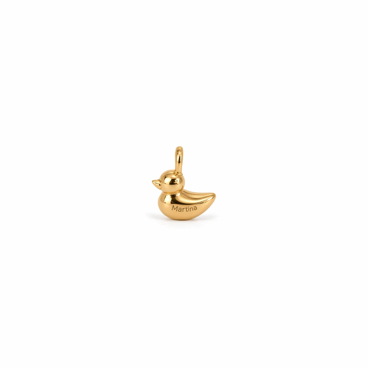 Colgante Patito de oro 9K con el nombre «Martina» grabado en el costado – Customima