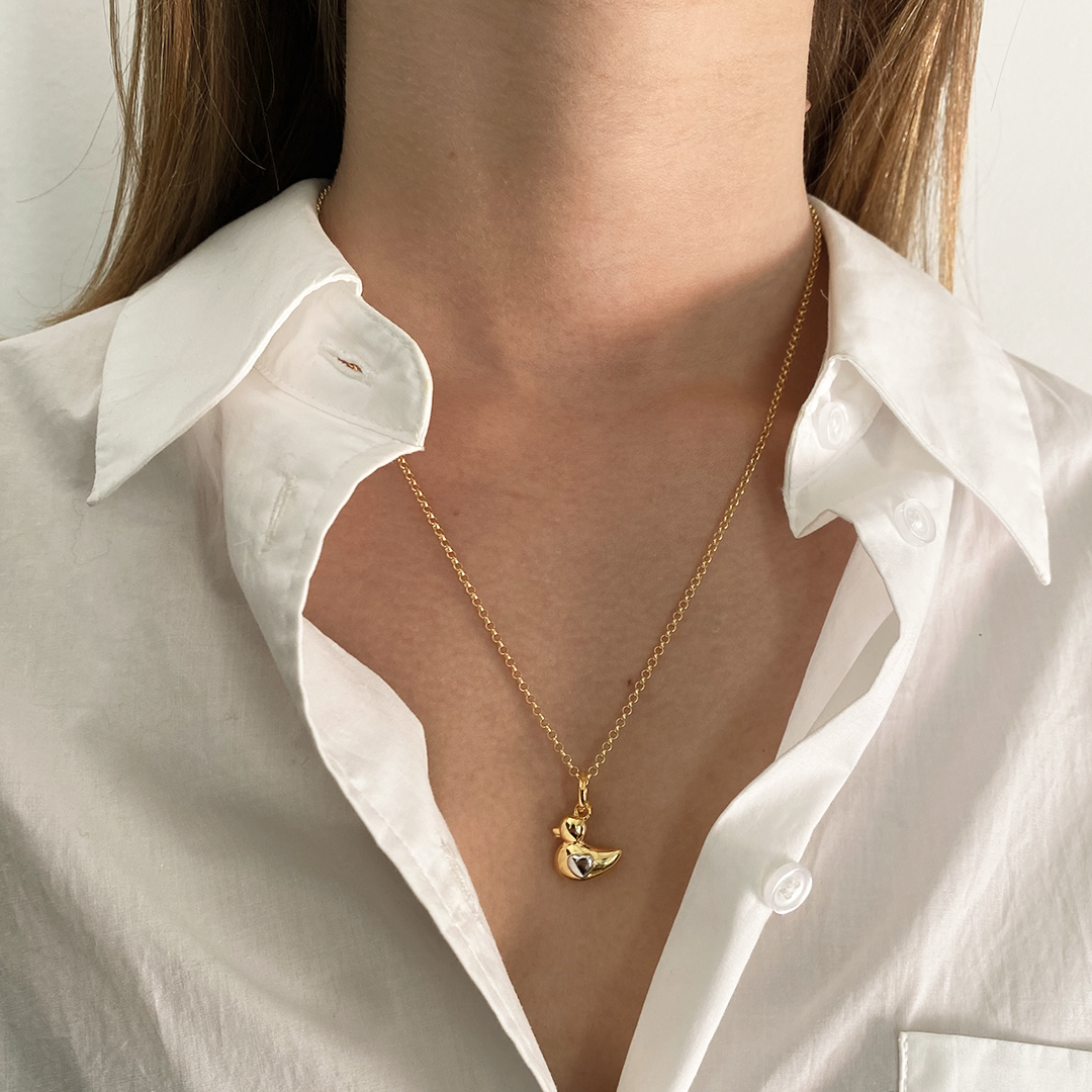 Colgante Mamá Pata Personalizable Oro