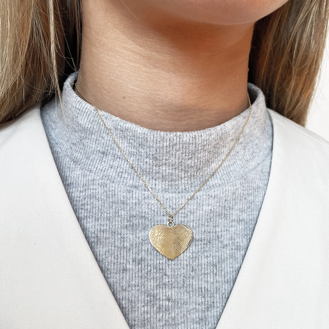 Collar Personalizable Huella Corazón
