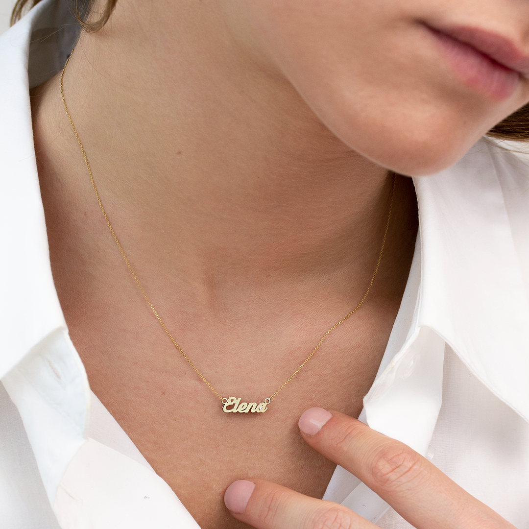 Collar con nombre Circonita Cursiva