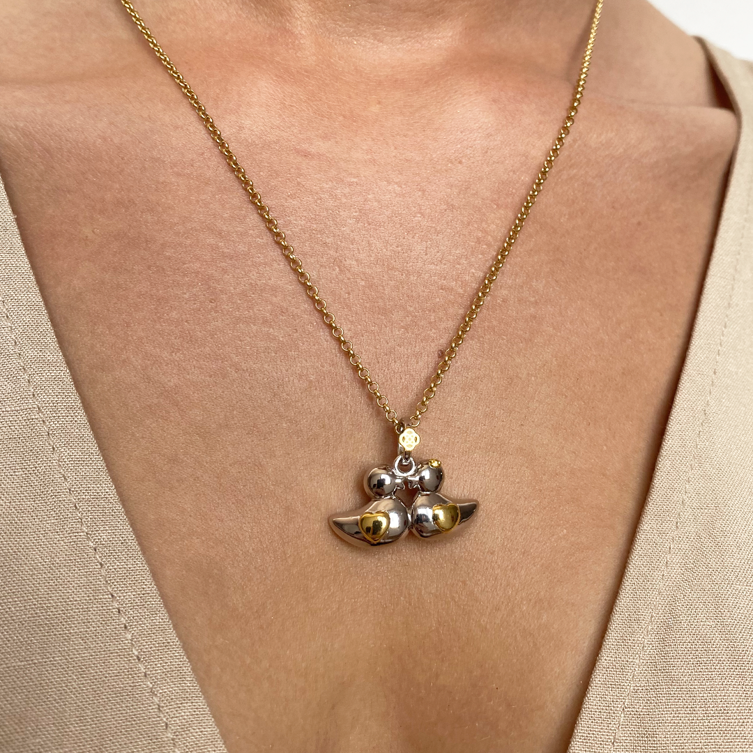 Colgante Enamorados personalizado con grabado Plata 925